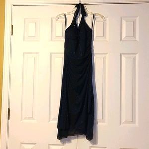 Navy blue halter top dress Large